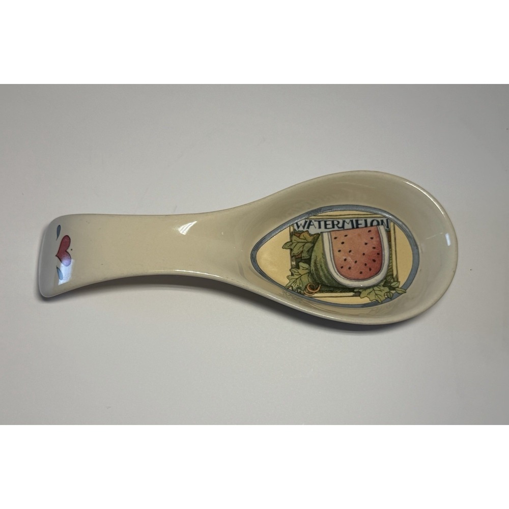 Susan Winget Watermelon Ceramic Spoon Rest Farmhouse Kitchen Decor Thailand